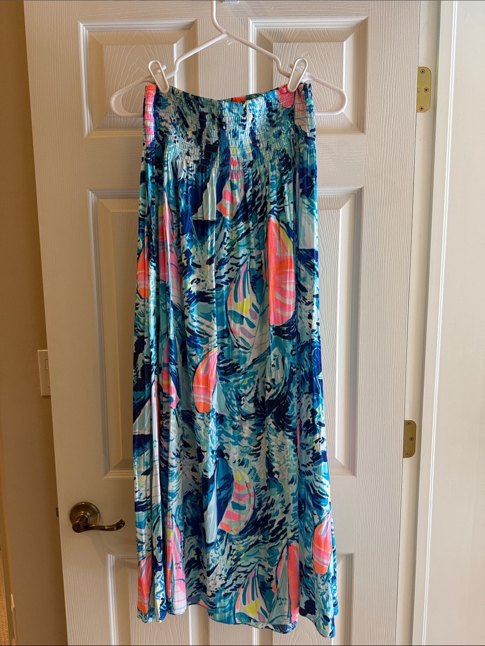 Lilly Pulitzer sailboat Blue & Pink Maxi Skirt